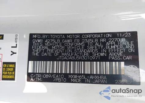 2024 Toyota Prius Limited Awd-E z USA, uszkodzony, nr VIN JTDADABU5R3010971